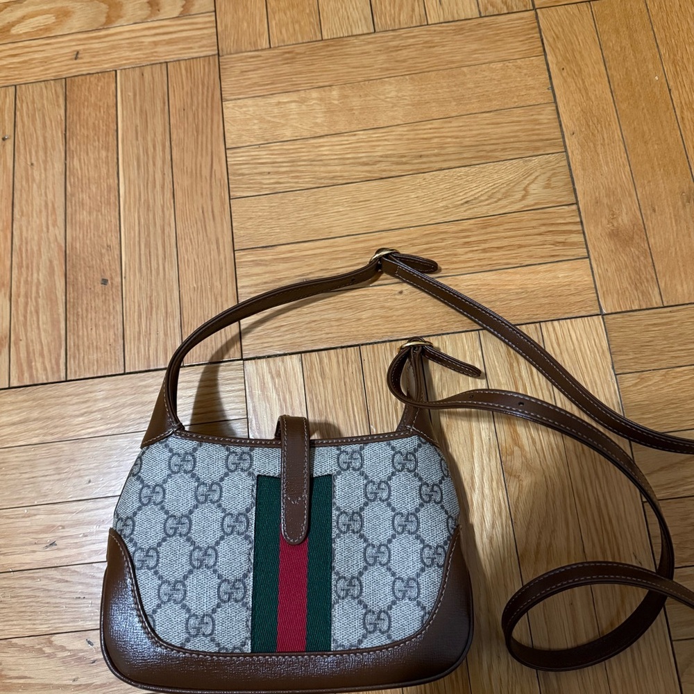 Authentic Gucci Mini Jackie 1961 Hobo Bag in Beige Excellent Condition - Picture 10 of 16
